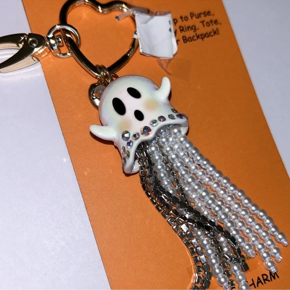 Betsey Johnson cute Halloween Ghost handbag charm key holder